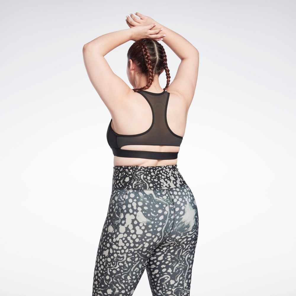 Reebok Reebok Lux Vector Racer Sports Bra (Plus Size) Svarta | TJIKX-0891