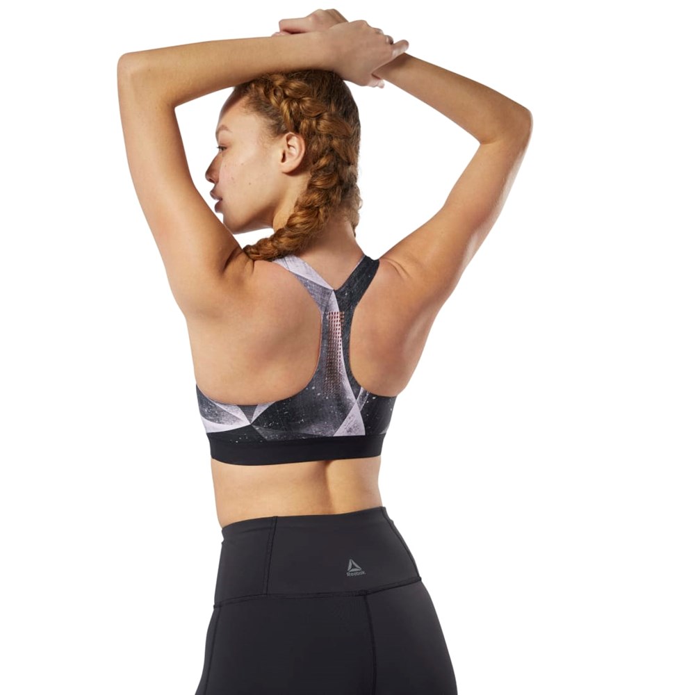 Reebok Reebok PureMove Bra - Shattered Ice Motion Sense ™ Svarta | KWQBL-3172