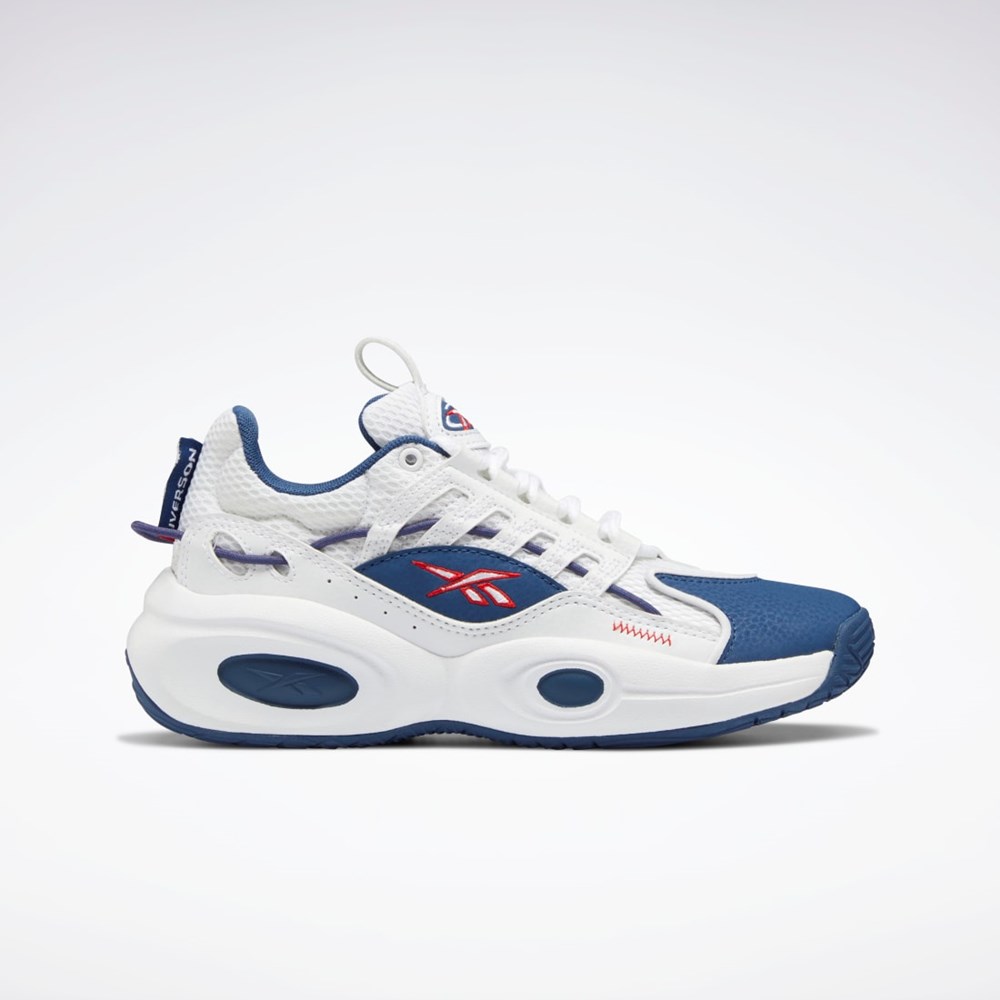 Reebok Reebok Solution Mid Basketball Shoes - Grade School Vita Blå Röda | JQEOL-5374