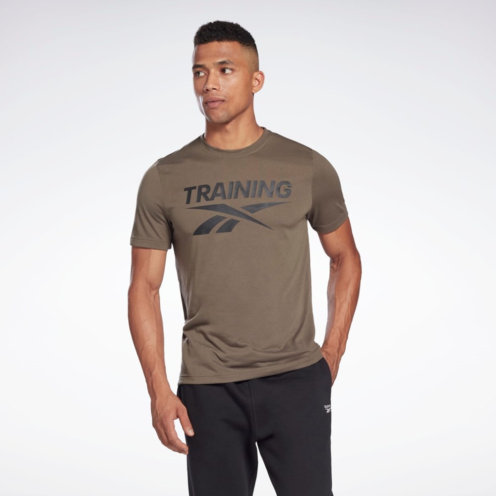 Reebok Reebok Tryck Series T-Shirt Gröna | JNCEI-0975