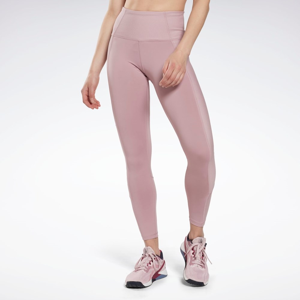 Reebok Rib High-Rise Leggings Infused Lilac | PBCHZ-5947