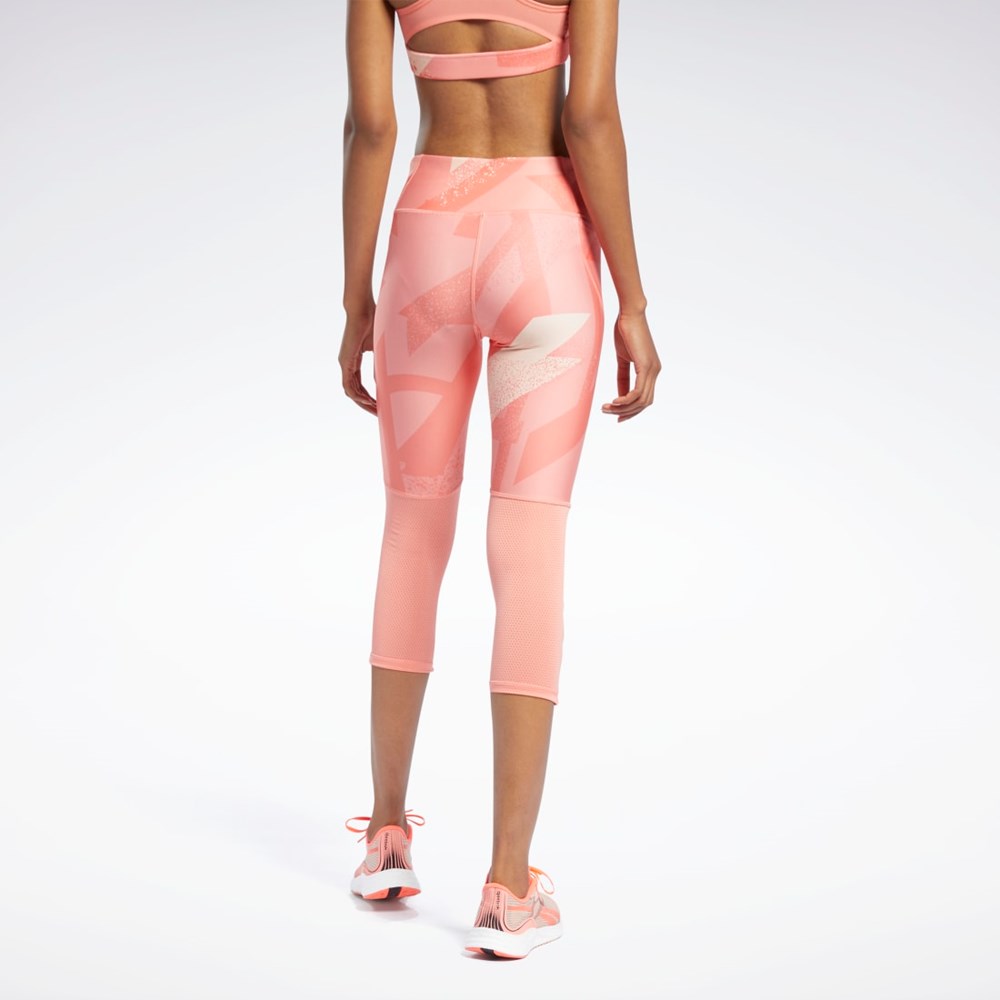 Reebok Run Essentials Allover Print 3/4 Leggings Korall | NSAJR-5386