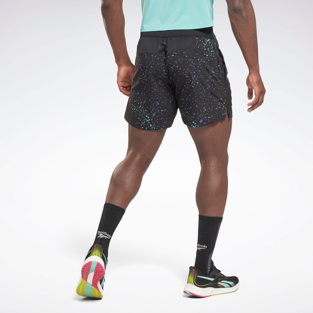 Reebok Strength Allover Print Shorts Svarta | NQDLY-9832