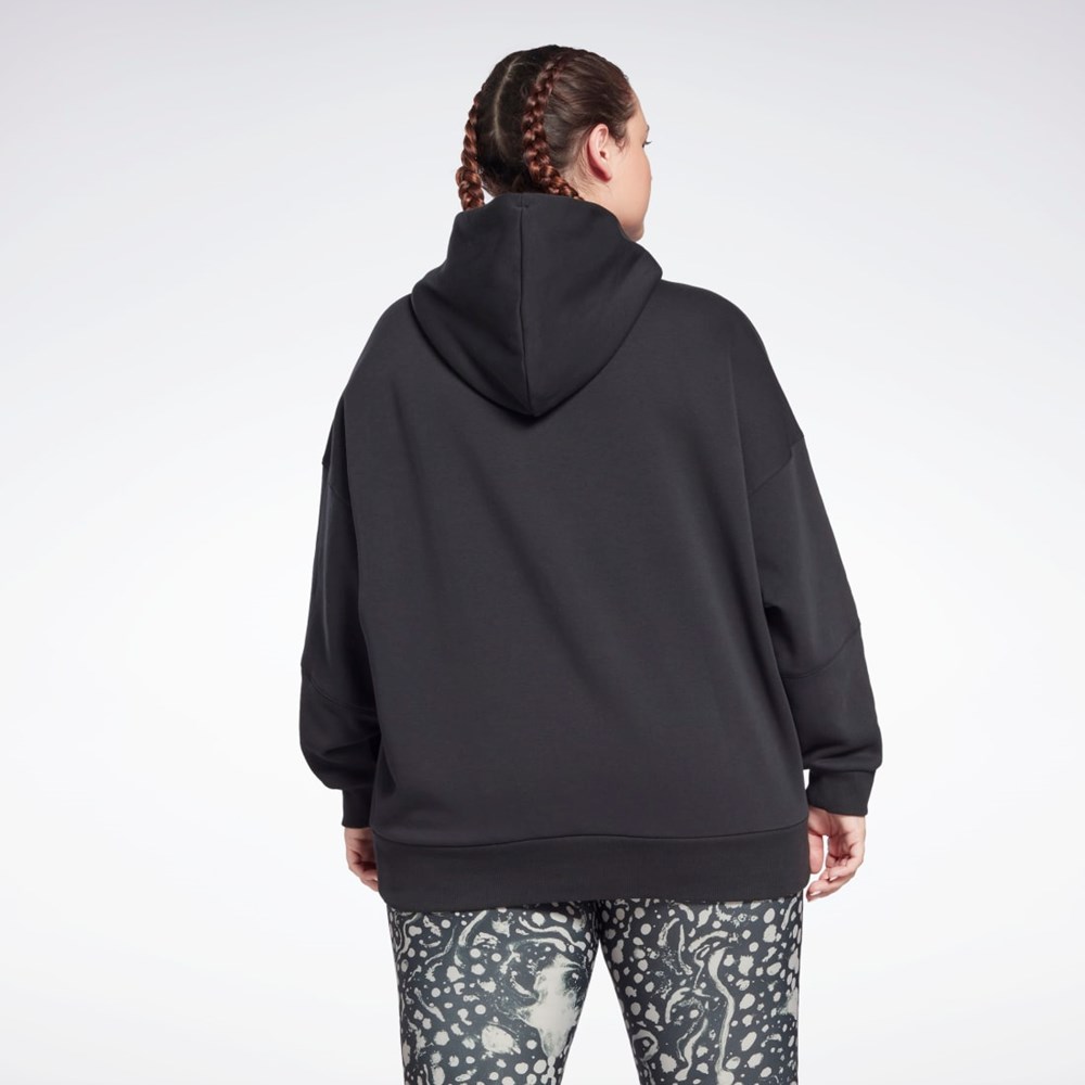 Reebok Studio Recycled Oversize Hoodie (Plus Size) Svarta | KPHOW-7160