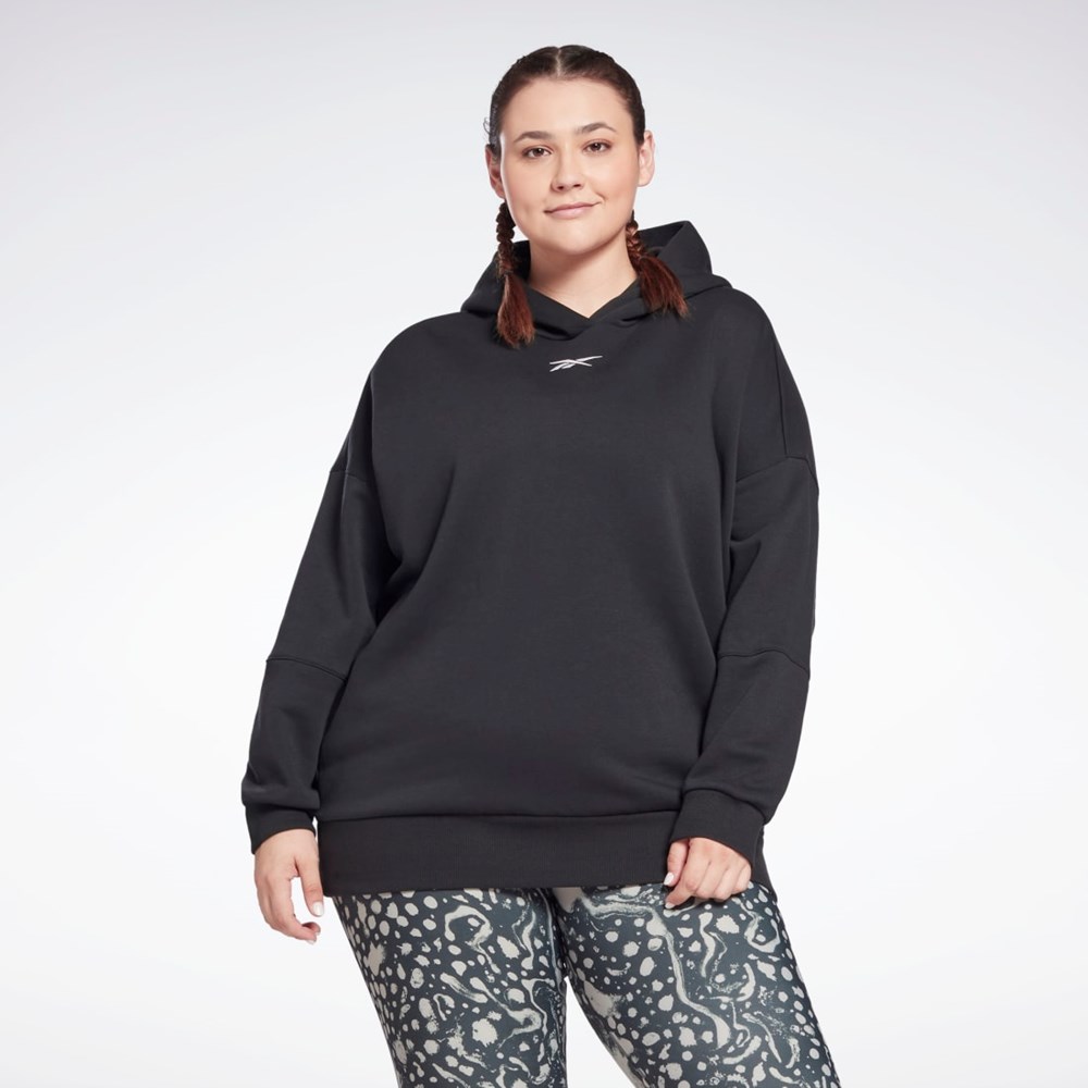 Reebok Studio Recycled Oversize Hoodie (Plus Size) Svarta | KPHOW-7160