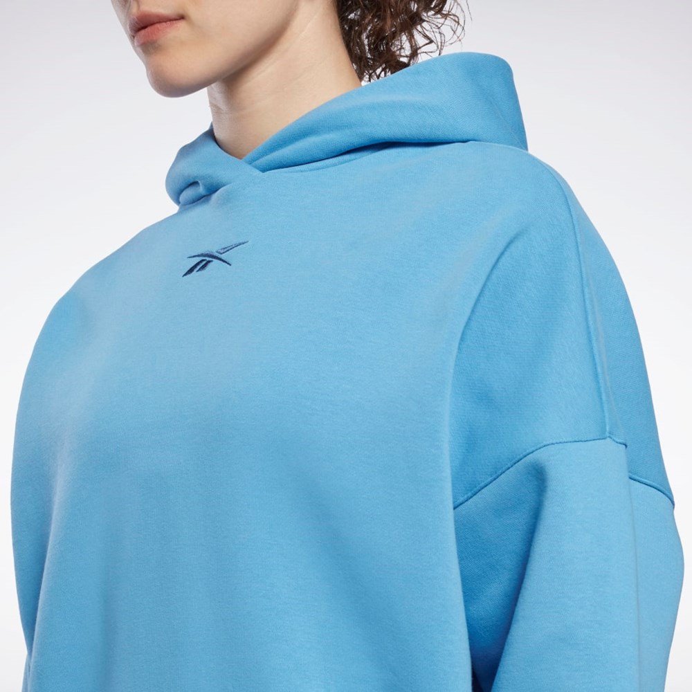 Reebok Studio Recycled Oversize Hoodie Blå | PJHWL-3041