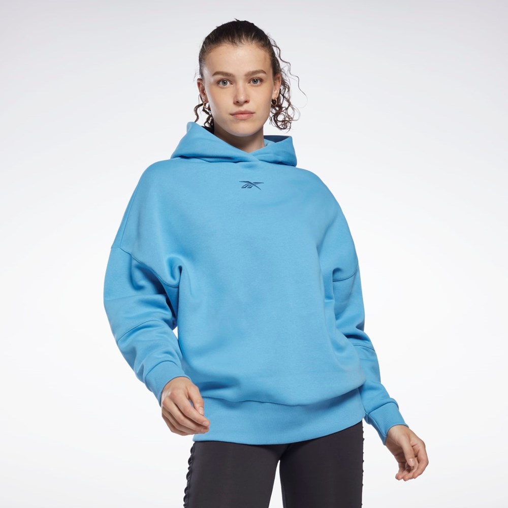 Reebok Studio Recycled Oversize Hoodie Blå | PJHWL-3041