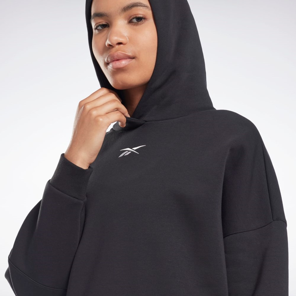 Reebok Studio Recycled Oversize Hoodie Svarta | QSZFW-7361