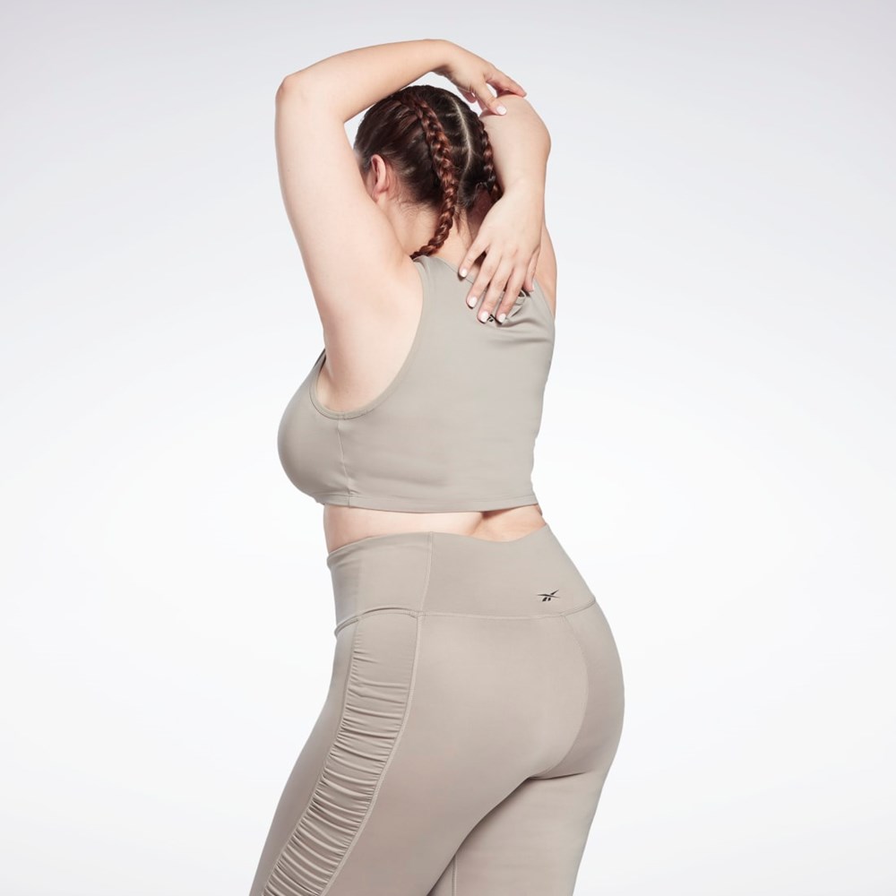 Reebok Studio Ruched Cropped Tank Top (Plus Size) Grå | MQWZK-2968