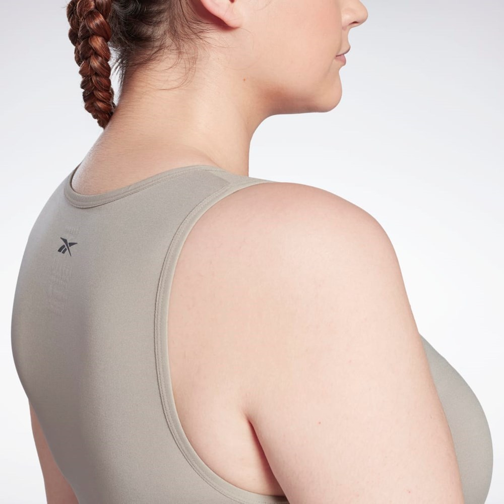 Reebok Studio Ruched Cropped Tank Top (Plus Size) Grå | MQWZK-2968