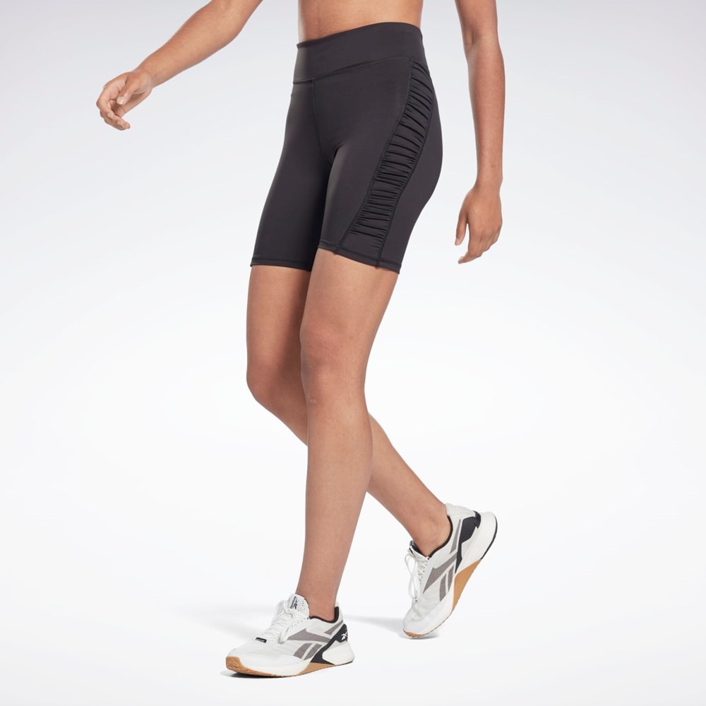 Reebok Studio Ruched High Rise Legging Shorts Svarta | WMURK-9374