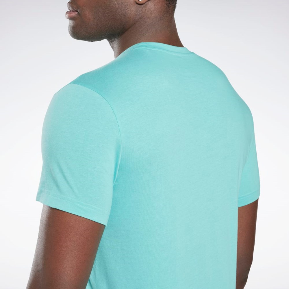 Reebok Tryck Series Linear Logo Tee Semi Classic Teal | NQOKP-1657