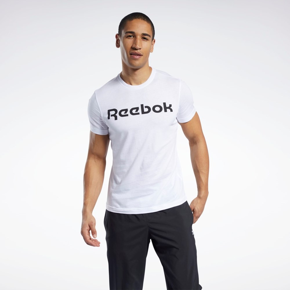 Reebok Tryck Series Linear Logo Tee Vita | HPLOA-7612