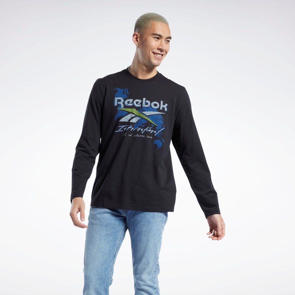 Reebok Tryck Series Pre-Season Long Sleeve T-Shirt Svarta | BNVGL-3564