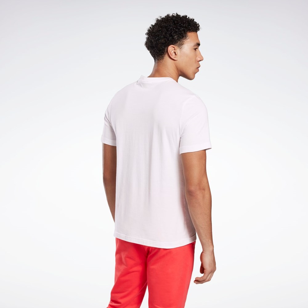 Reebok Tryck Series Reebok Stacked Tee Vita | ABGIJ-3106