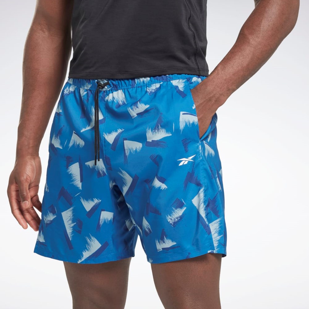 Reebok Tryck Speed 2.0 Shorts Blå | EZTAI-9312