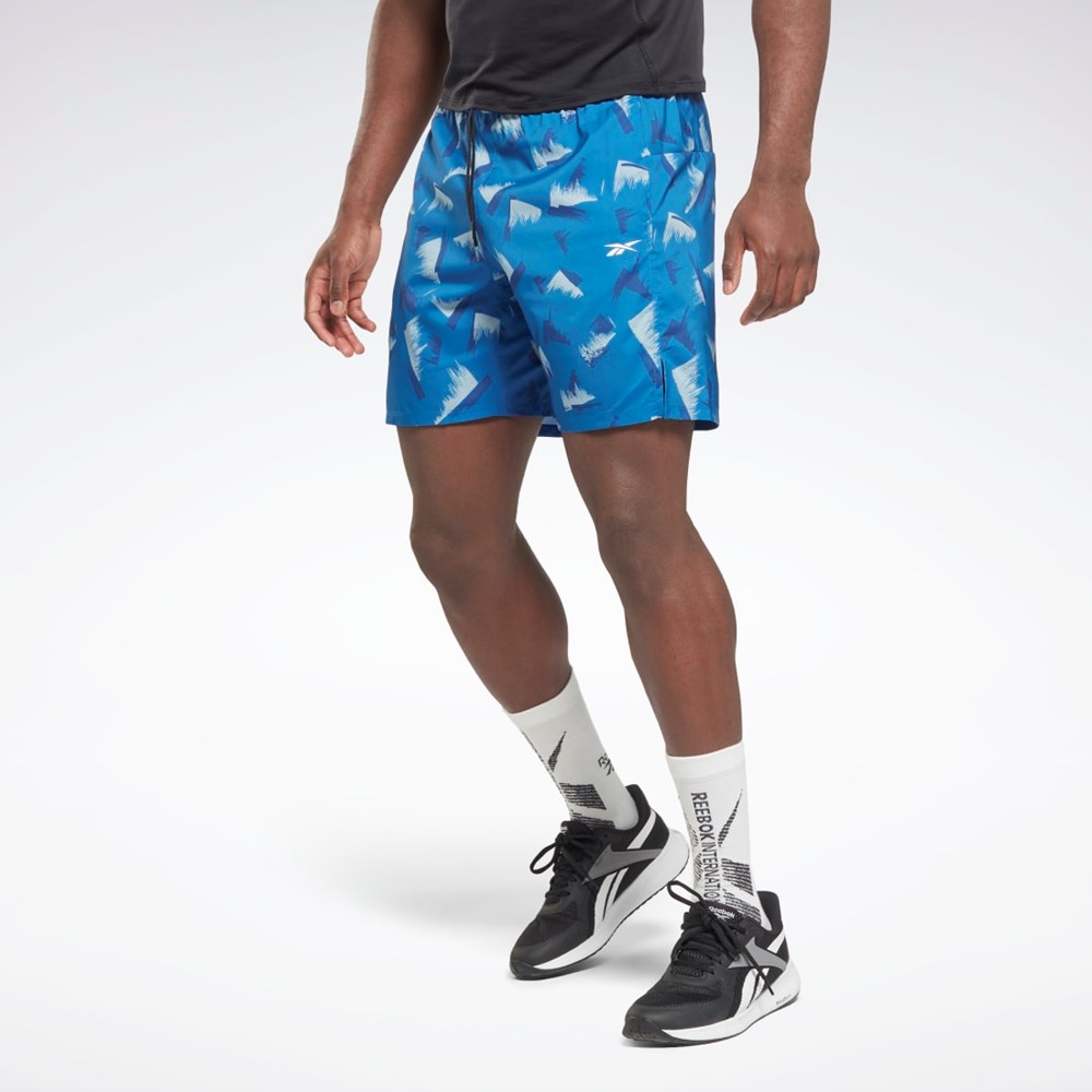 Reebok Tryck Speed 2.0 Shorts Blå | EZTAI-9312