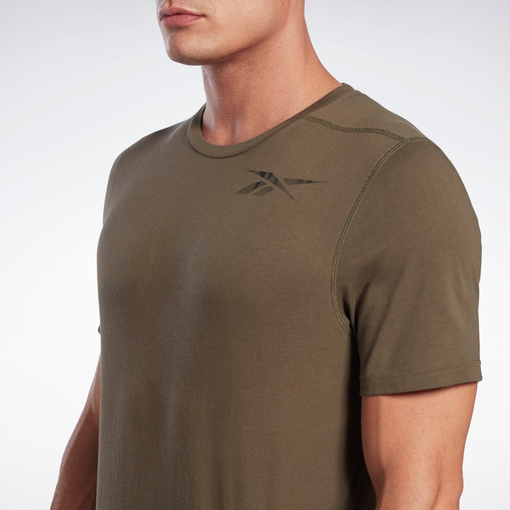 Reebok Tryck Speedwick Move T-Shirt Gröna | CGHTN-8703