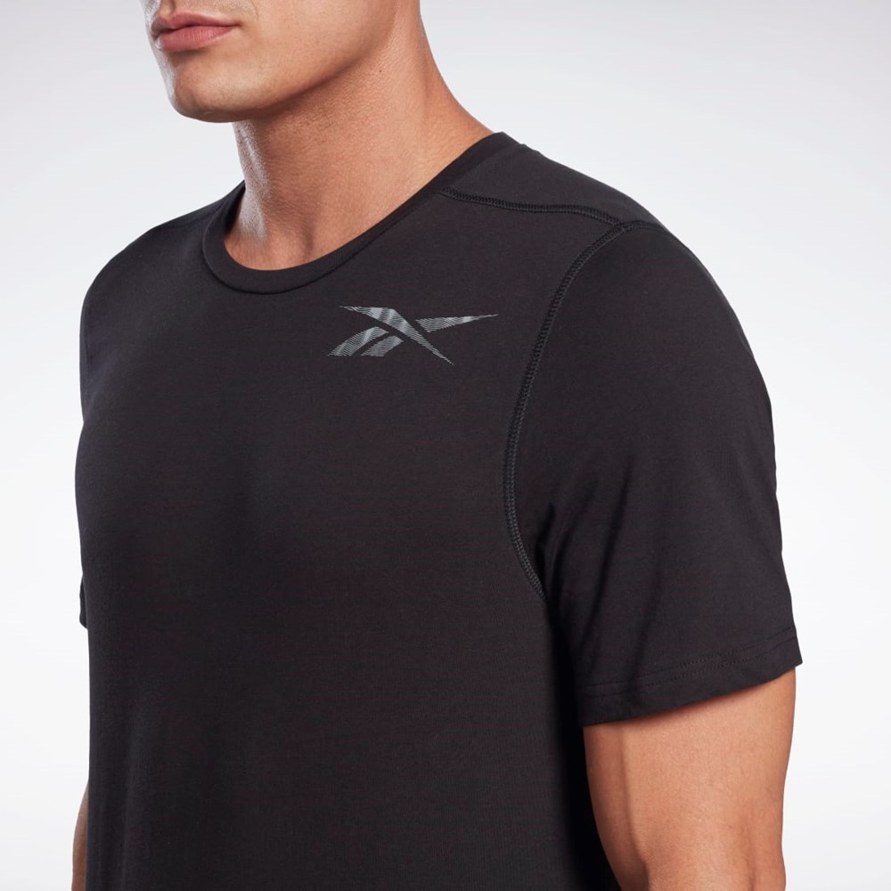 Reebok Tryck Speedwick Move T-Shirt Svarta | OZHWS-4605