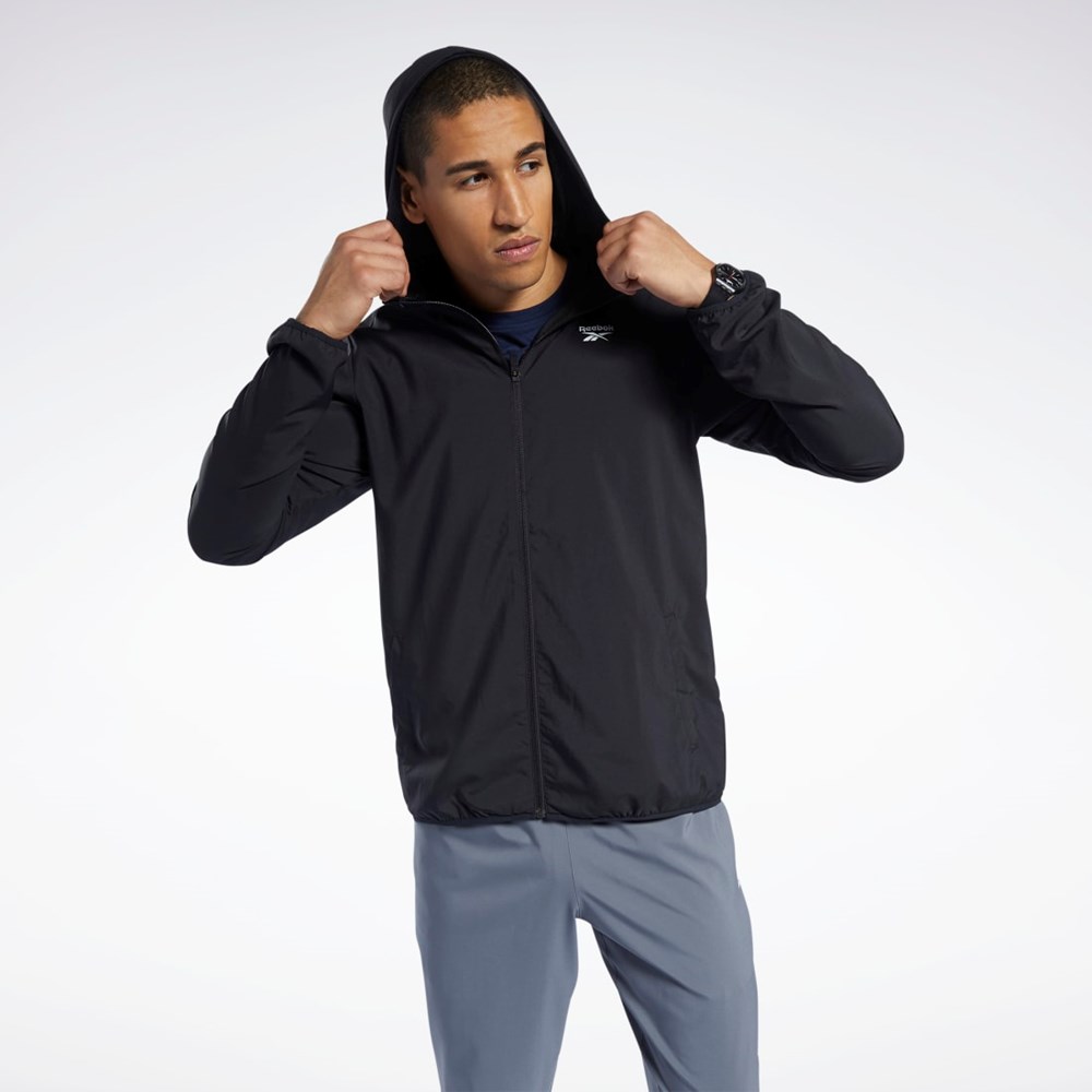 Reebok Tränings Essentials Jacket Svarta | AQXFM-4621