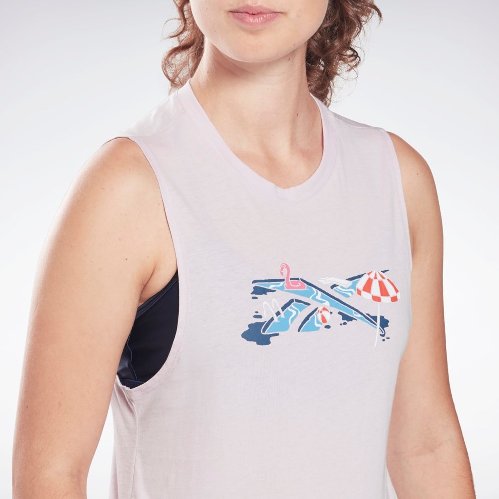 Reebok Tränings Essentials Muscle Tank Top Quartz Glow | JHZOC-0512