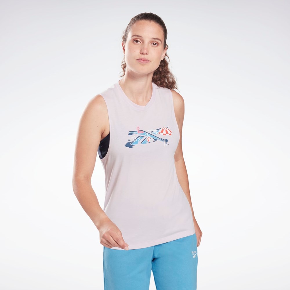 Reebok Tränings Essentials Muscle Tank Top Quartz Glow | JHZOC-0512