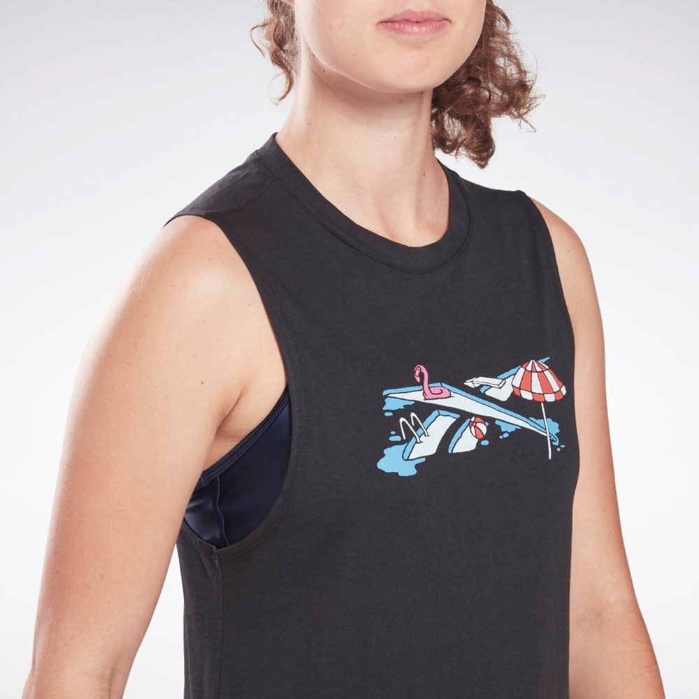 Reebok Tränings Essentials Muscle Tank Top Svarta | NFYJE-9513