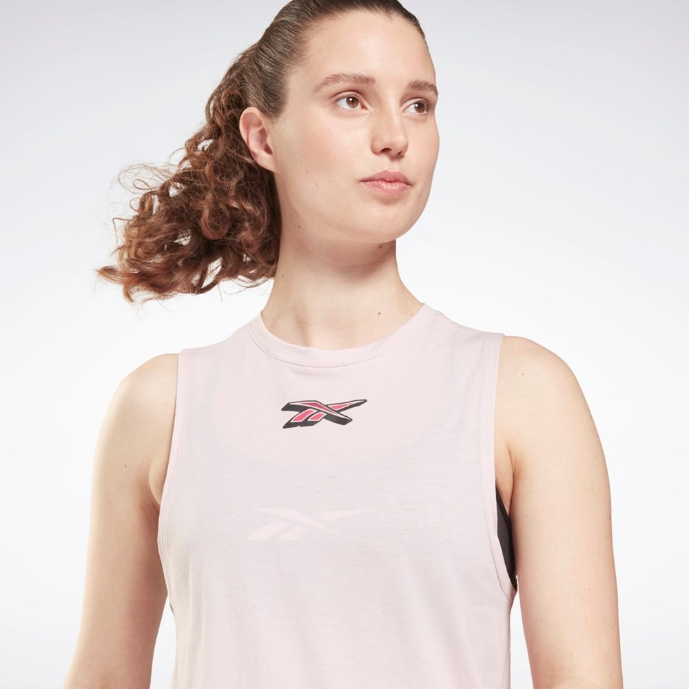 Reebok Tränings Essentials Muscle Tryck Tank Top Frost Berry | HODGA-9403