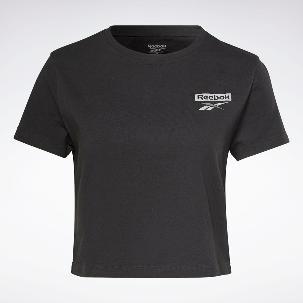 Reebok Tränings Essentials Tryck T-Shirt Svarta | KBLCR-7168