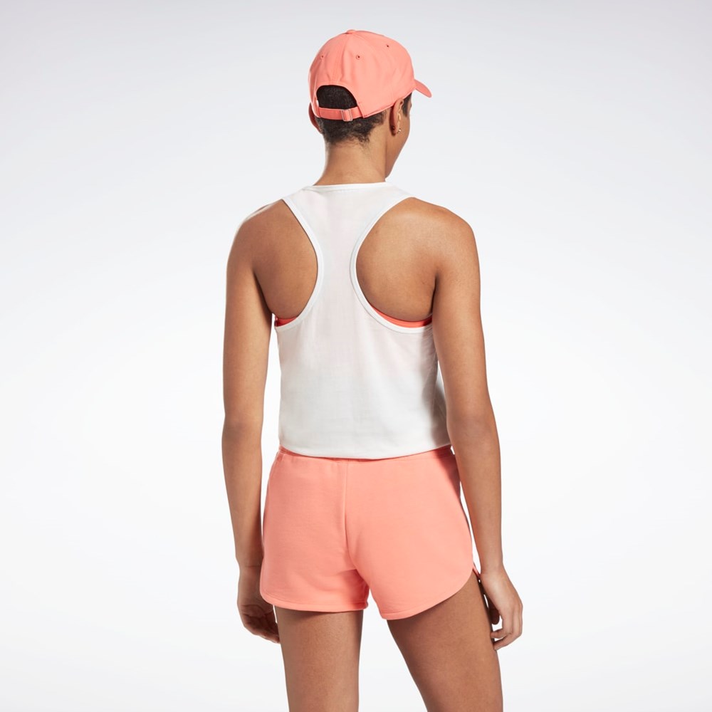 Reebok Tränings Essentials Tryck Tank Top Vita Orange | RQVID-6809