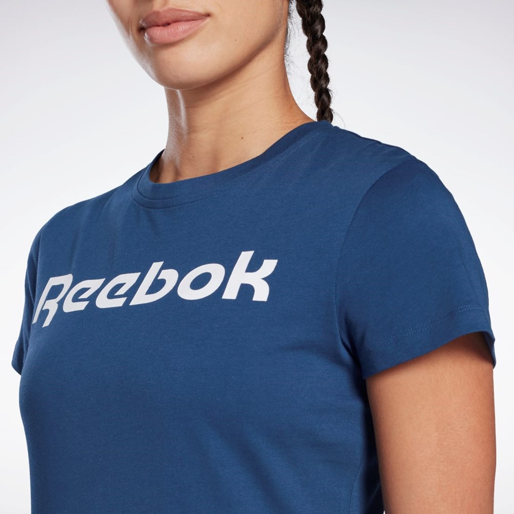 Reebok Tränings Essentials Tryck Tee Blå | YOJSW-3975