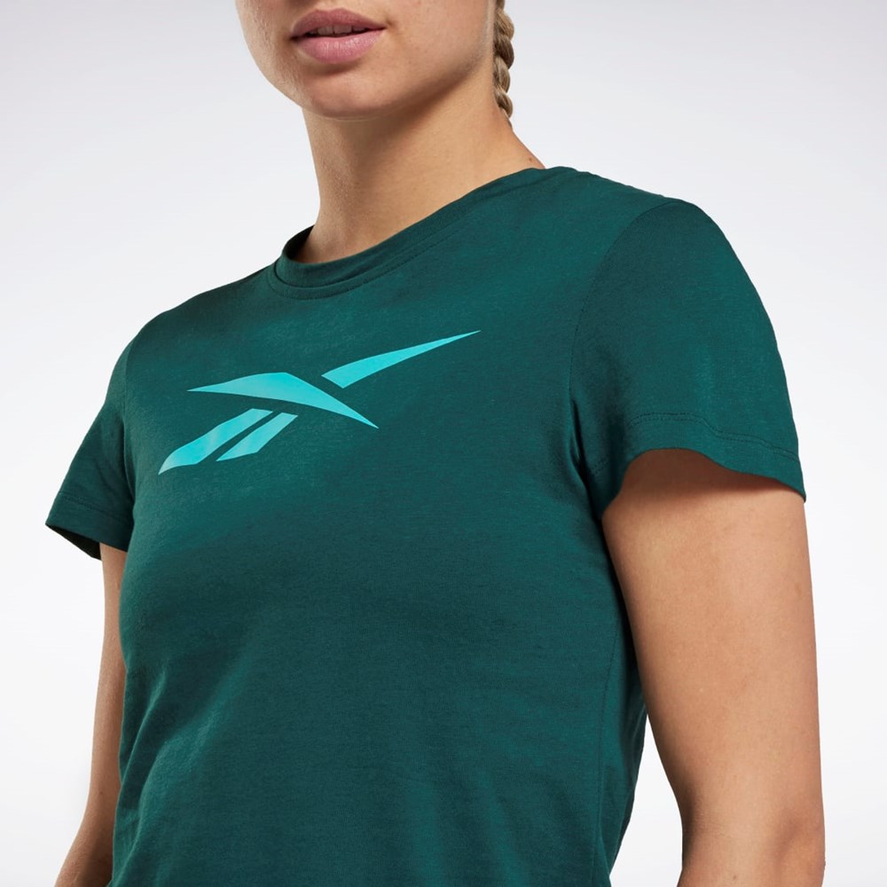 Reebok Tränings Essentials Vector Tryck Tee Gröna | BZMXQ-8756