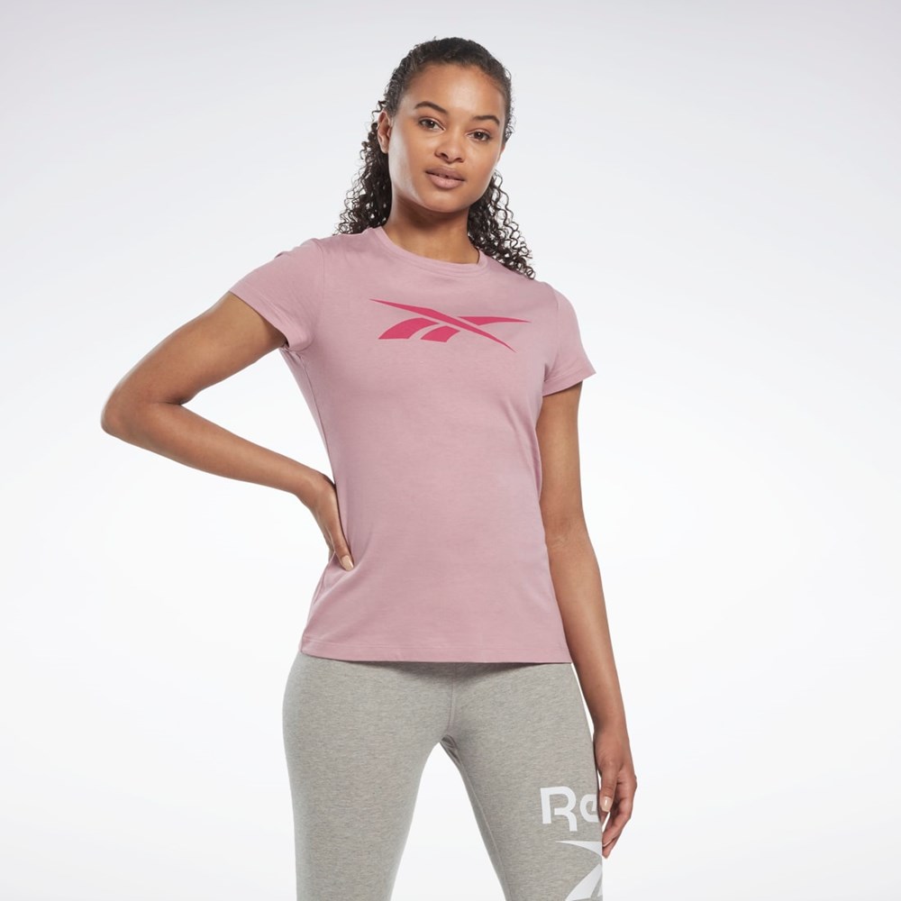 Reebok Tränings Essentials Vector Tryck Tee Infused Lilac | RXMPV-0638