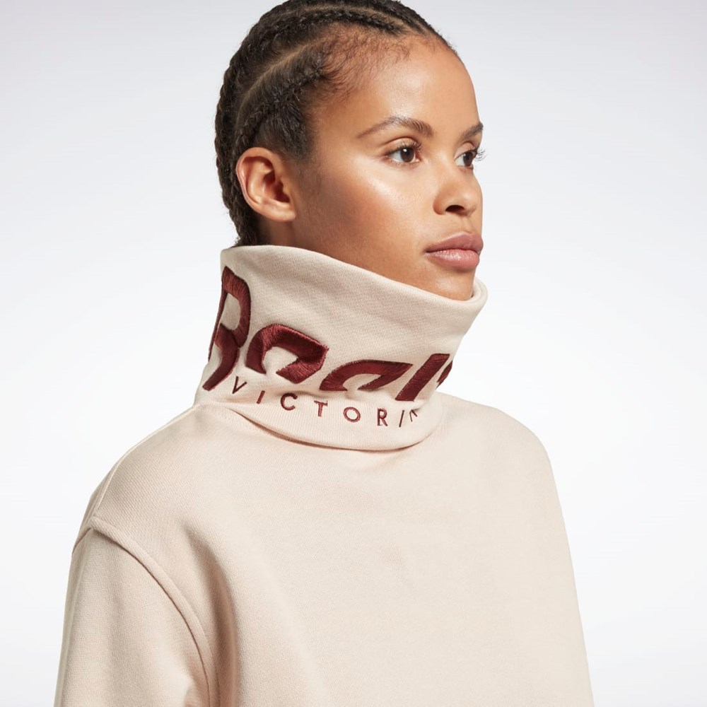 Reebok Victoria Beckham Cowl Neck Jumper Soft Ecru | OBLIM-8761