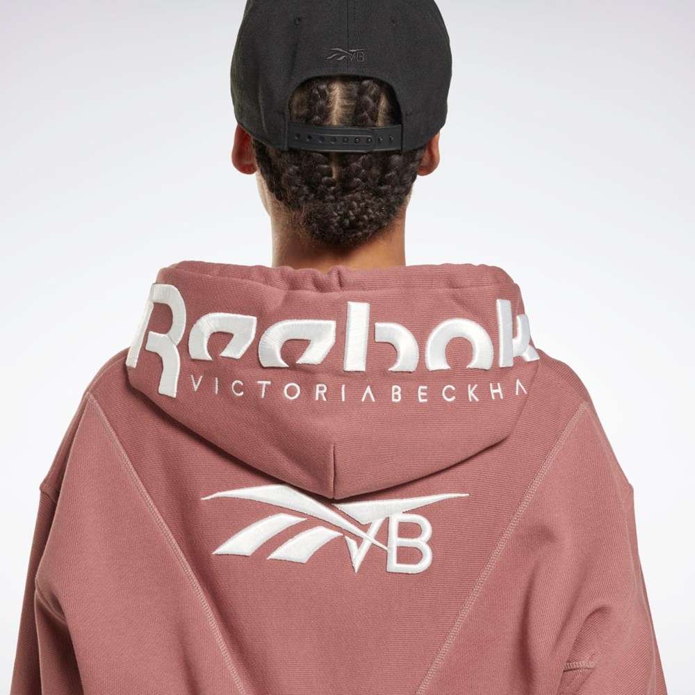 Reebok Victoria Beckham Crop Logo Hoodie Parched Earth | ASQXV-4827