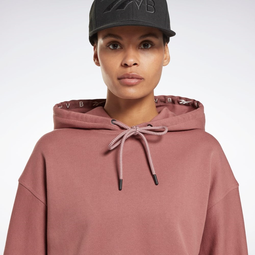 Reebok Victoria Beckham Crop Logo Hoodie Parched Earth | ASQXV-4827