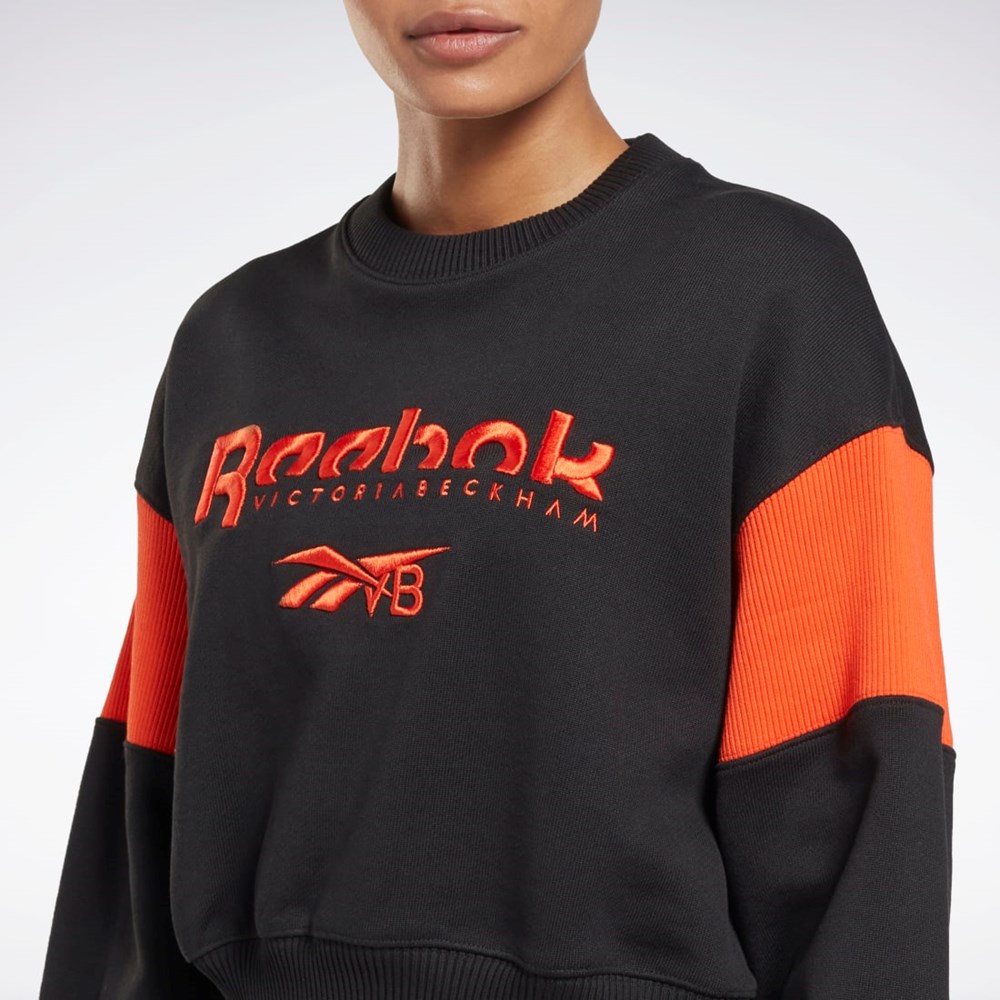 Reebok Victoria Beckham Tryck Sweatshirt Svarta | PKQNT-1467