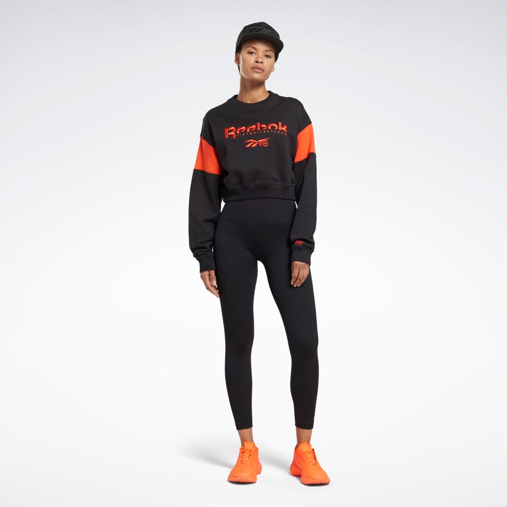 Reebok Victoria Beckham Tryck Sweatshirt Svarta | PKQNT-1467