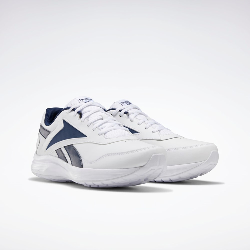 Reebok Walk Ultra 7 DMX MAX Extra-Breda Shoes Vita Marinblå Kungsblått | CPUHX-1873