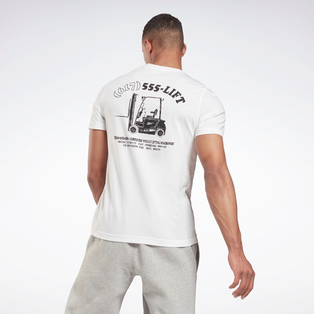 Reebok Weightlifting Novelty Tryck T-Shirt Vita | WNYVS-8390