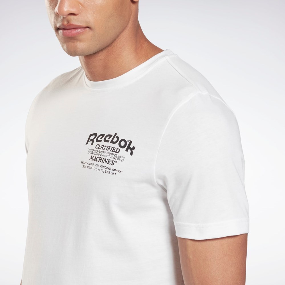 Reebok Weightlifting Novelty Tryck T-Shirt Vita | WNYVS-8390