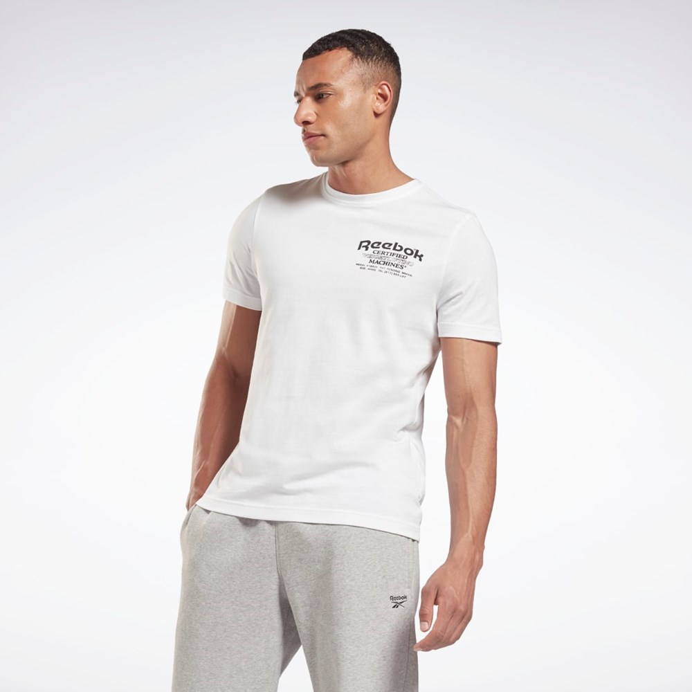 Reebok Weightlifting Novelty Tryck T-Shirt Vita | WNYVS-8390