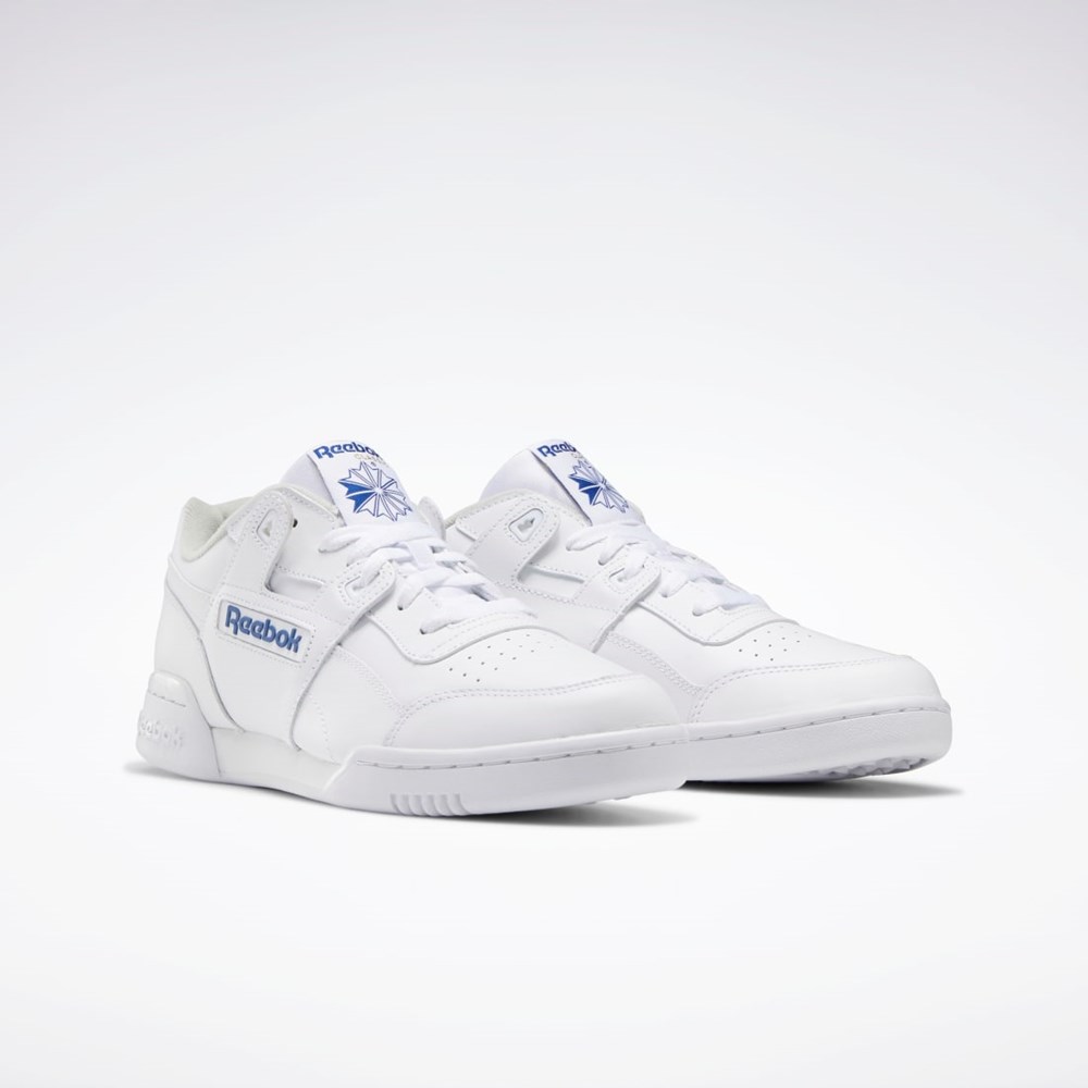 Reebok Workout Plus Shoes Vita Kungsblått | HTKJV-4601