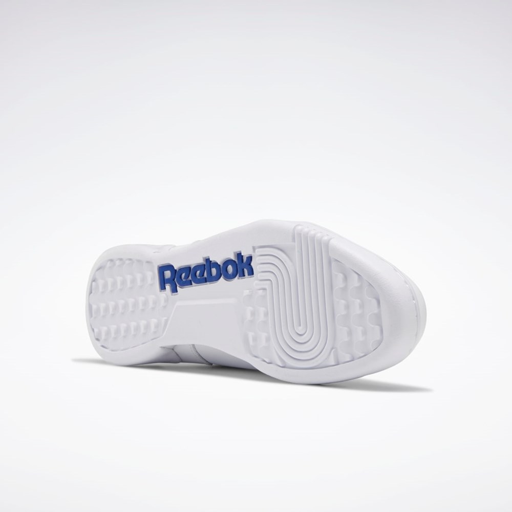 Reebok Workout Plus Shoes Vita Kungsblått | HTKJV-4601