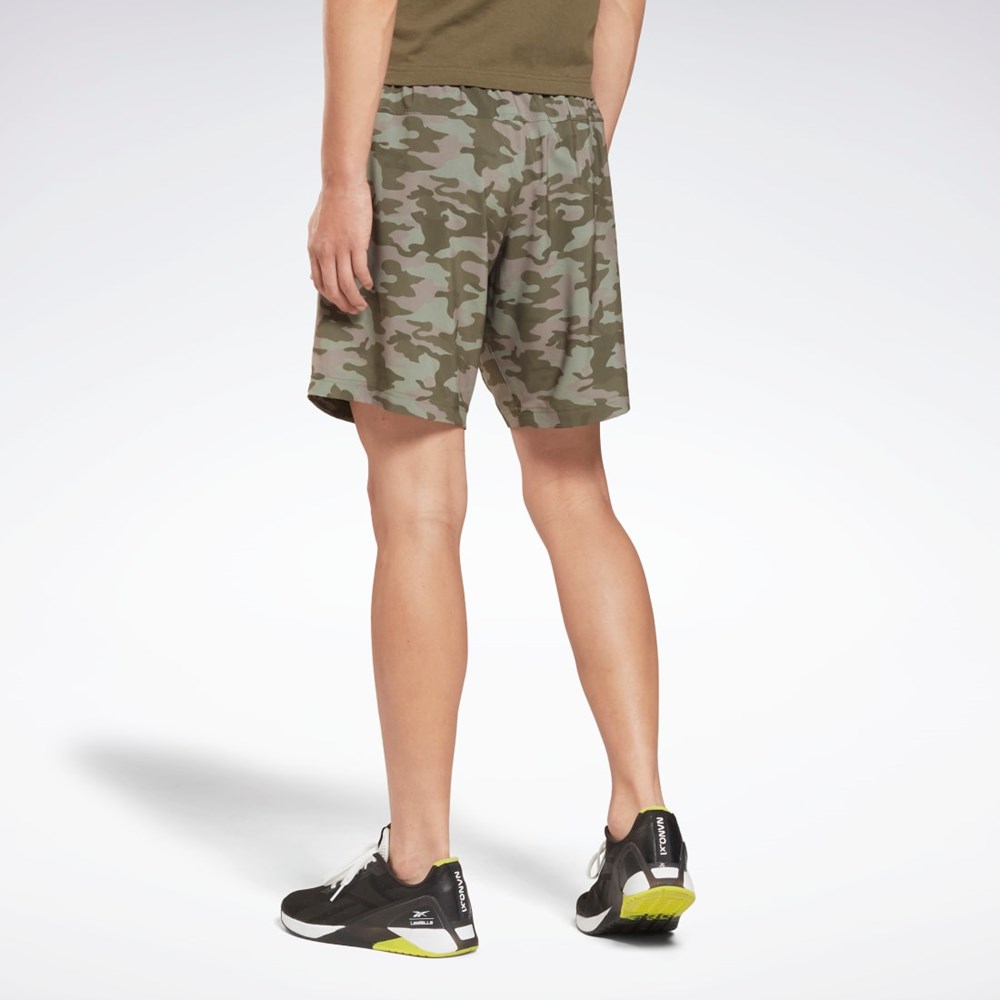 Reebok Workout Ready Camo Tryck Shorts Gröna | MFVWD-3496