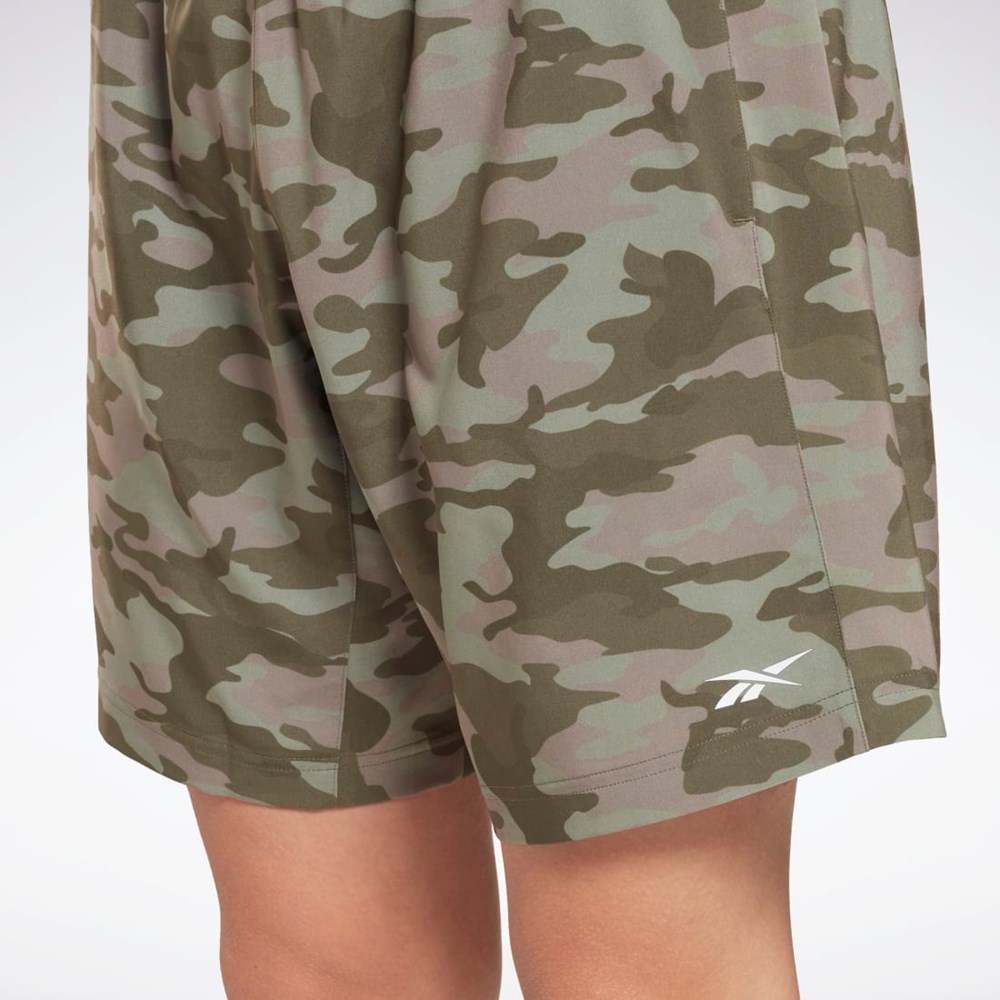 Reebok Workout Ready Camo Tryck Shorts Gröna | MFVWD-3496