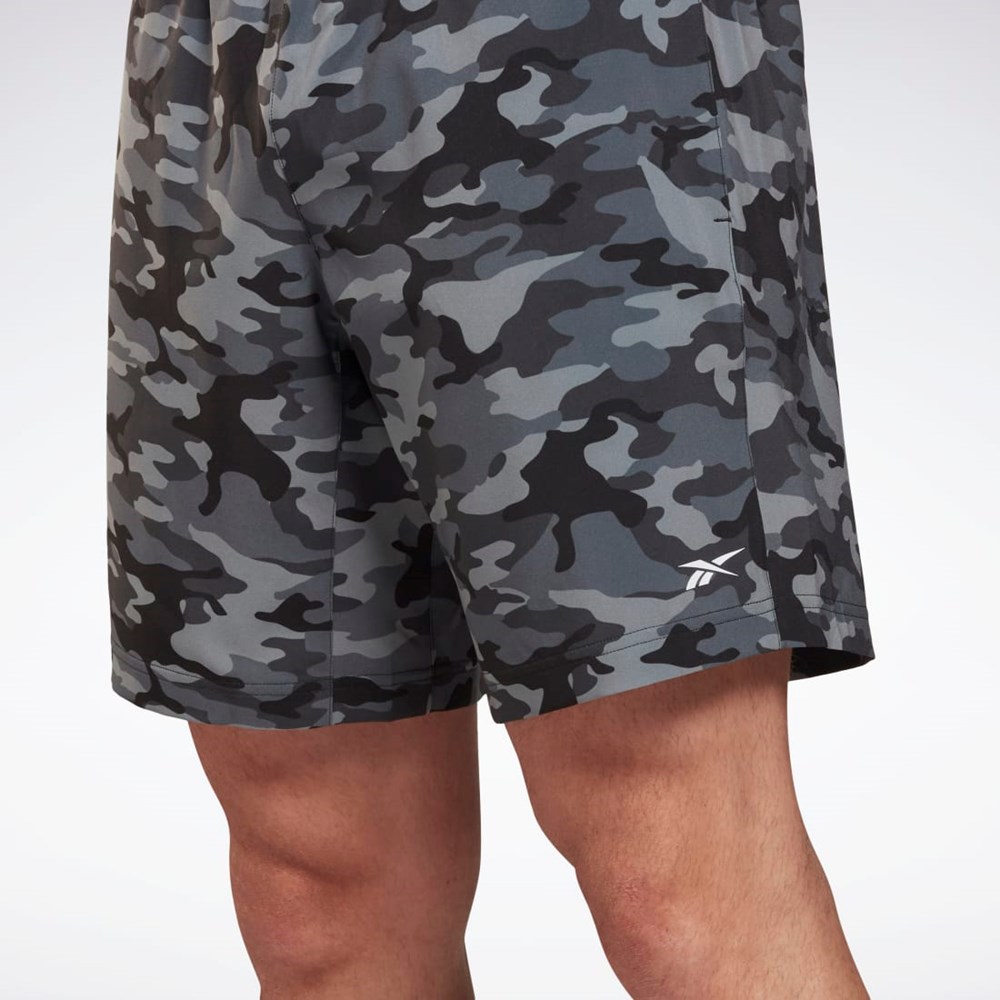 Reebok Workout Ready Camo Tryck Shorts Svarta | KYHRB-0471