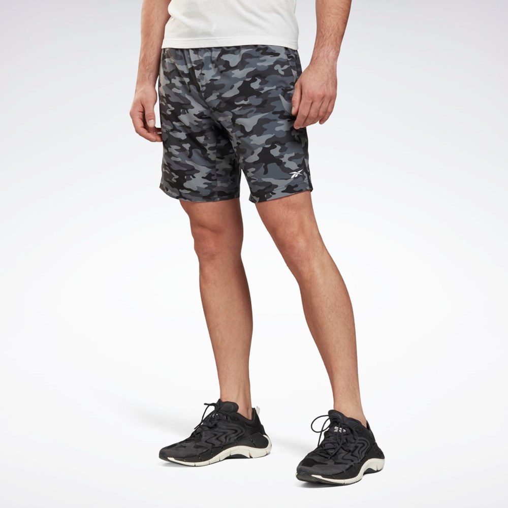 Reebok Workout Ready Camo Tryck Shorts Svarta | KYHRB-0471