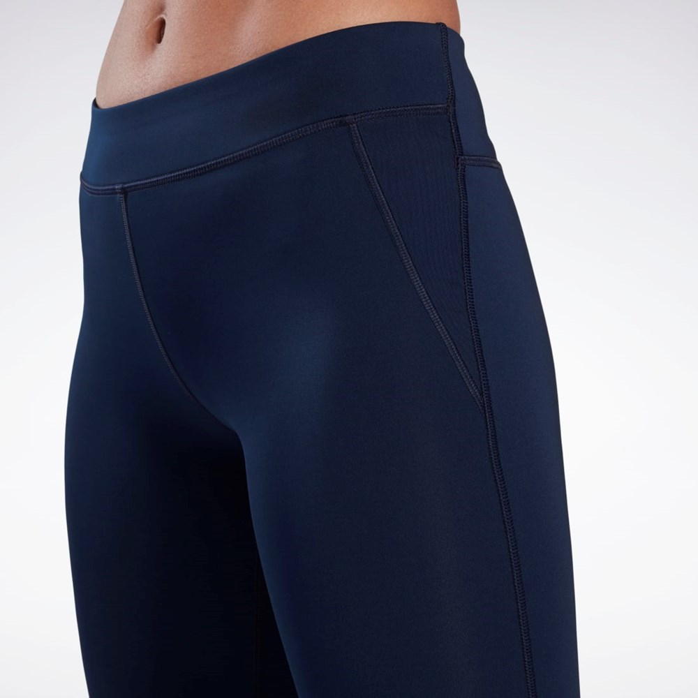 Reebok Workout Ready Capri Leggings Marinblå | KYAXF-8263