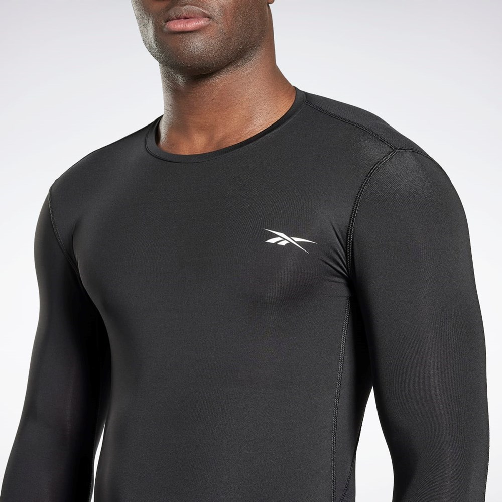 Reebok Workout Ready Compression Long Sleeve Shirt Svarta | NRLIE-6752